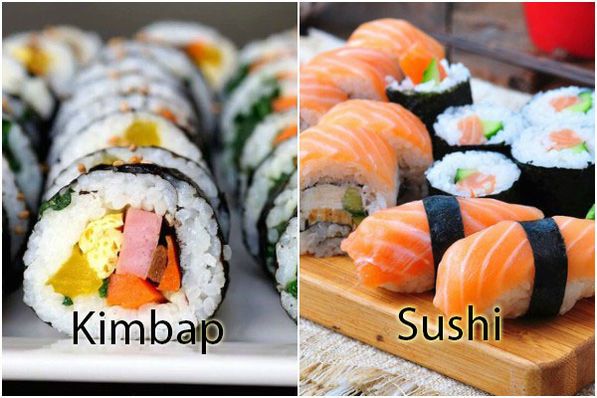 Phân biệt hai món ăn nổi tiếng sushi và kimbab